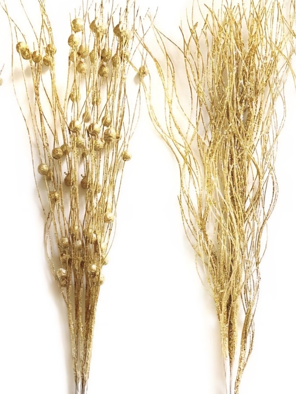 Gold Glitter Decorative Spray Stems and Swirls. 12 Count. NEW.